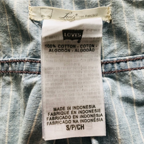 Levi’s Light Wash Chambray Striped Romper - Picture 6 of 9